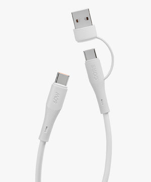 60W 2-in-1 USB-C to USB-A/C Cable