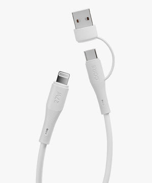 27W 2-in-1 8-Pin to USB-A/C Cable