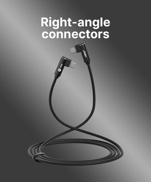 60W USB-C to USB-C 90° Braided Cable