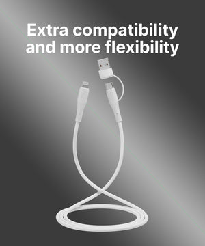 27W 2-in-1 8-Pin to USB-A/C Cable