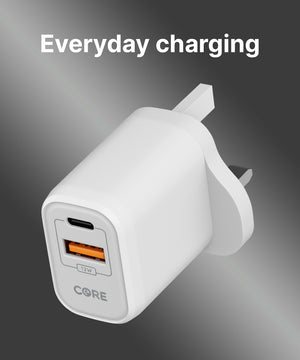 12W Dual USB-A & USB-C Wall Charger