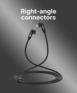 27W 8-Pin to USB-C 90° Braided Cable